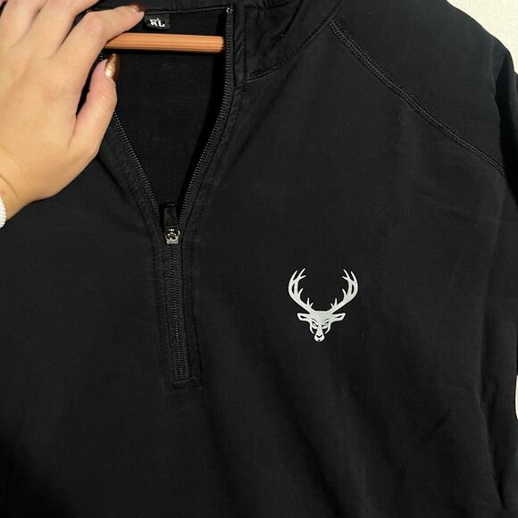 Bucked Up Men's‎ 1/4 Zip Pullover Fleece Sweatshirt Black- Size XL - Picture 7 of 11